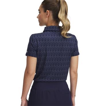 Under Armour Ladies Playoff 3.0 Printed Polo Shirt Midnight Navy - Downpour Grey (410)