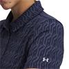 Under Armour Ladies Playoff 3.0 Printed Polo Shirt Midnight Navy - Downpour Grey (410)