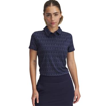 Under Armour Ladies Playoff 3.0 Printed Polo Shirt Midnight Navy - Downpour Grey (410)