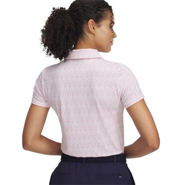 Under Armour Ladies Playoff 3.0 Printed Polo Shirt Prime Pink - White - Downpour Grey (647)