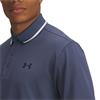Under Armour Gents Playoff 3.0 Rib Polo Shirt Downpour Grey - Prime Pink (044)