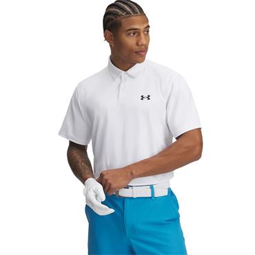 Under Armour Gents Tee To Green Pique Polo Shirt White - Black (100)