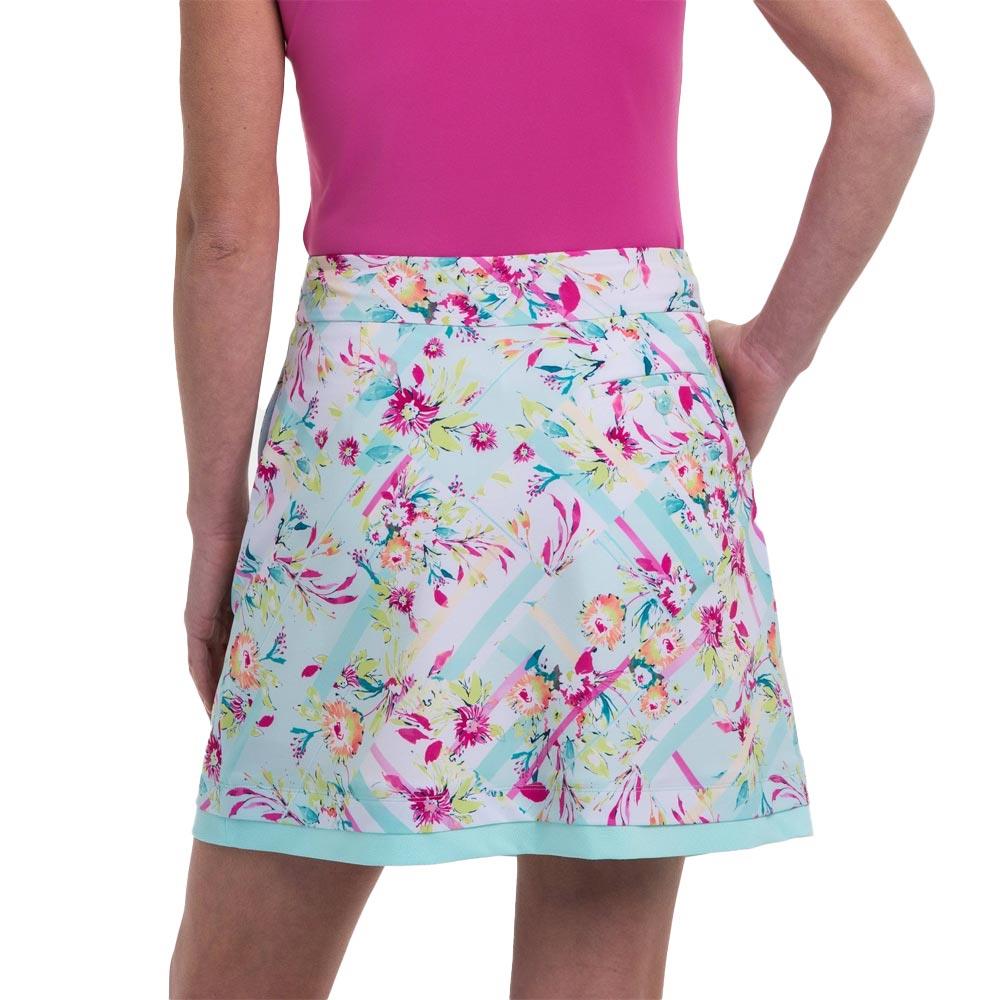EPNY Ladies 19Inch Tech Stretch Linear Floral Skort Swimming Multi