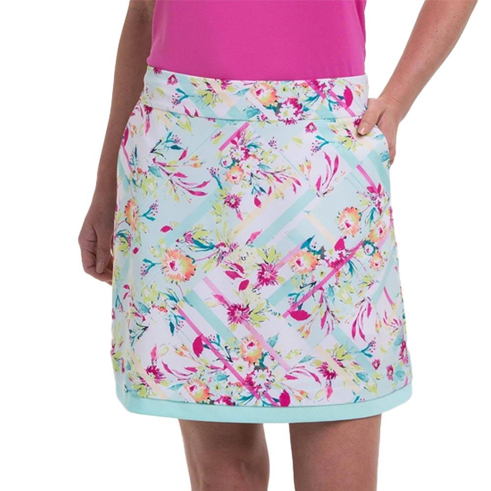 EPNY Ladies 19Inch Tech Stretch Linear Floral Skort Swimming Multi
