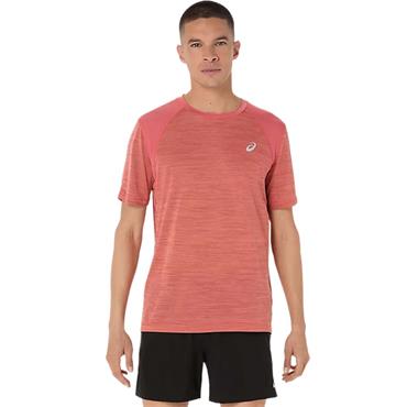 ASICS Gents Road Short Sleeve Top Piedmont Dark Pink Clay