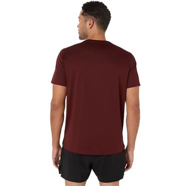 ASICS Gents Core Short Sleeve Top Dark Red Planet