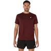 ASICS Gents Core Short Sleeve Top Dark Red Planet