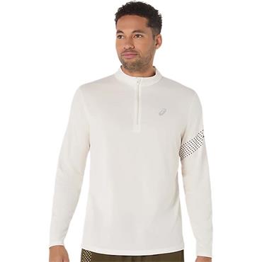 ASICS Gents Icon Long Sleeve ½ Zip Top Cream