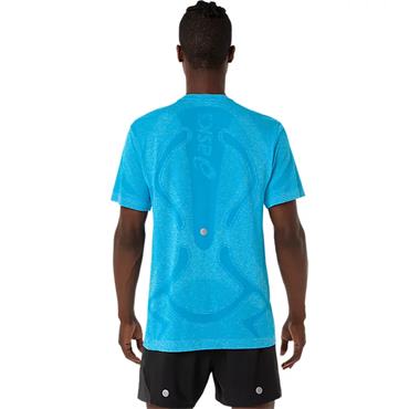 Asics Gents Road Seamless Short Sleeve Top Aegean Blue - Sky