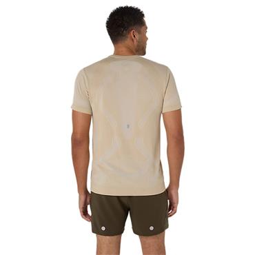 Asics Gents Road Seamless Short Sleeve Top Cream