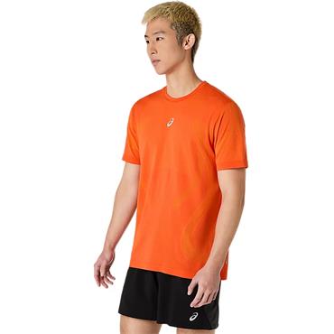 ASICS Gents Road Seamless Short Sleeve Top Energy Organge 