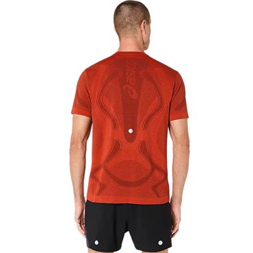 ASICS Gents Road Seamless Short Sleeve Top Singed Red
