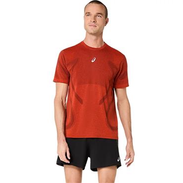 ASICS Gents Road Seamless Short Sleeve Top Singed Red