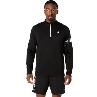 ASICS Gents Icon LS 1/2 Zip Top Performance Black