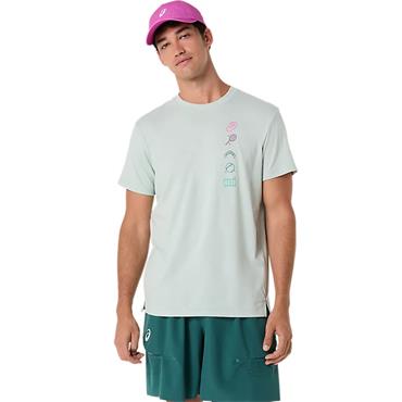 ASICS Gent Game Seasonal Graphic T Shirt Cold Moss
