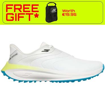 Skechers Gents Flow Spikeless Shoes White/Black/Mint/Teal