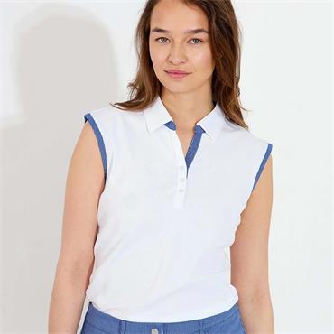 Abacus Ladies Bovey Drycool Sleeveless White Blue (191)