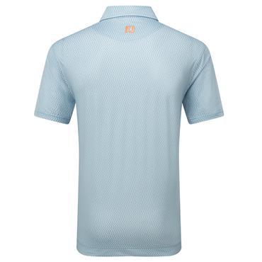 FootJoy Gents Wiggle Print Lisle Polo Shirt Blue Jay - Pistachio - White