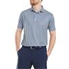 FootJoy Gents Houndstooth Geo Lisle Polo Shirt Dark Denim