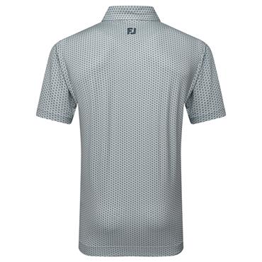 FootJoy Gents Houndstooth Geo Lisle Polo Shirt Grey