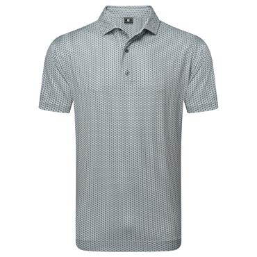 FootJoy Gents Houndstooth Geo Lisle Polo Shirt Grey