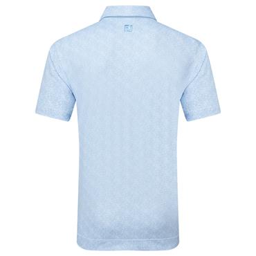 FootJoy Gents Speckle Print Pique Polo Shirt Blue Jay - White