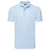 FootJoy Gents Speckle Print Pique Polo Shirt Blue Jay - White
