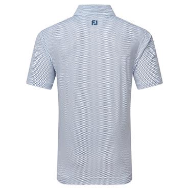 FootJoy Gents Irongate Print Lisle Polo Shirt White - Navy
