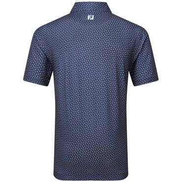 FootJoy Gents Bounce Print Pique Polo Shirt Dark Denim