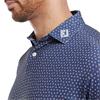 FootJoy Gents Bounce Print Pique Polo Shirt Dark Denim