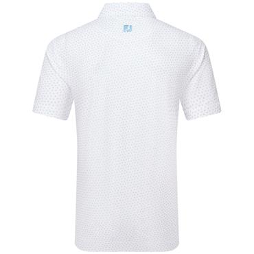 FootJoy Gents Bounce Print Pique Polo Shirt White - Orange - Blue
