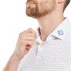 FootJoy Gents Bounce Print Pique Polo Shirt White - Orange - Blue