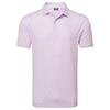 FootJoy Gents Floral Sketch Print Lisle Polo Shirt Pink - Lemonade - Skyway