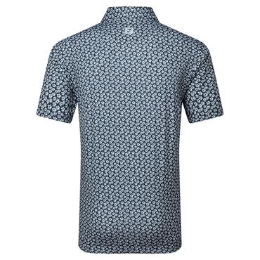 FootJoy Gents Floral Sketch Print Lisle Polo Shirt White - Navy