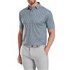 FootJoy Gents Floral Sketch Print Lisle Polo Shirt White - Navy