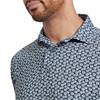 FootJoy Gents Floral Sketch Print Lisle Polo Shirt White - Navy