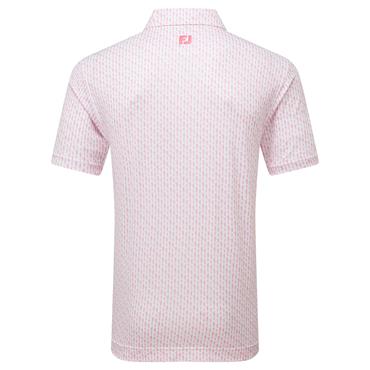 FootJoy Gents Figure Print Lisle Polo Shirt White - Pink - Lemonade