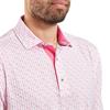 FootJoy Gents Figure Print Lisle Polo Shirt White - Pink - Lemonade