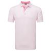 FootJoy Gents Figure Print Lisle Polo Shirt White - Pink - Lemonade