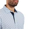 FootJoy Gents Figure Print Lisle Polo Shirt White - Navy
