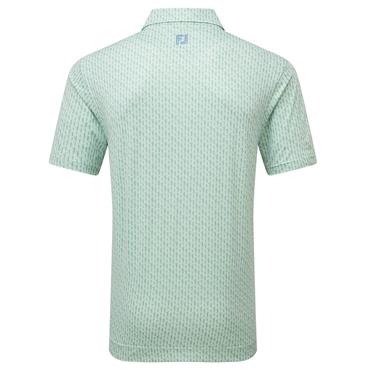 FootJoy Gents Figure Print Lisle Polo Shirt Pistachio - Blue Jay