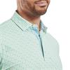 FootJoy Gents Figure Print Lisle Polo Shirt Pistachio - Blue Jay