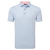 FootJoy Gents Flower Bud Foulard Lisle Polo Shirt Skyway