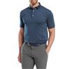 FootJoy Gents Flower Bud Foulard Lisle Polo Shirt Navy