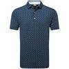 FootJoy Gents Flower Bud Foulard Lisle Polo Shirt Navy
