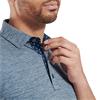 FootJoy Gents Heather Lisle with Trim Polo Shirt Navy - Heather