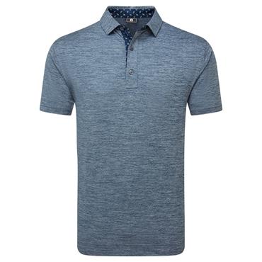 FootJoy Gents Heather Lisle with Trim Polo Shirt Navy - Heather