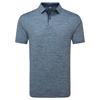 FootJoy Gents Heather Lisle with Trim Polo Shirt Navy - Heather