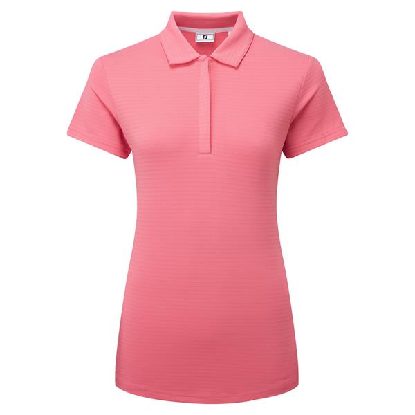 FootJoy Ladies Jacquard Polo Shirt Pink Lemonade