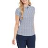 FootJoy Ladies Animal Print Cap Sleeve Lisle Polo Shirt Skyway - White - Navy